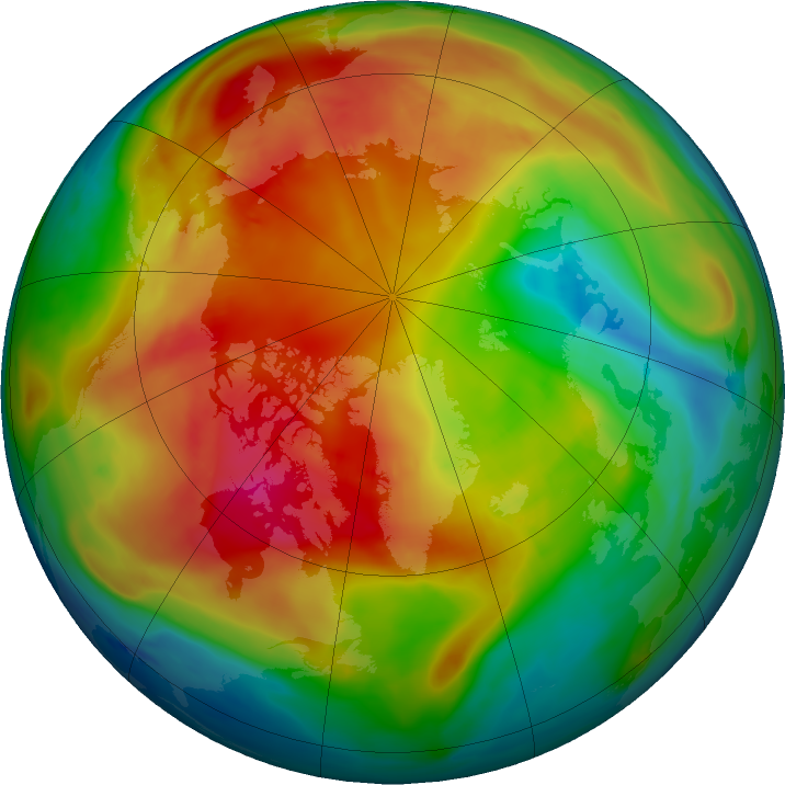 Arctic ozone map for 16 February 2023